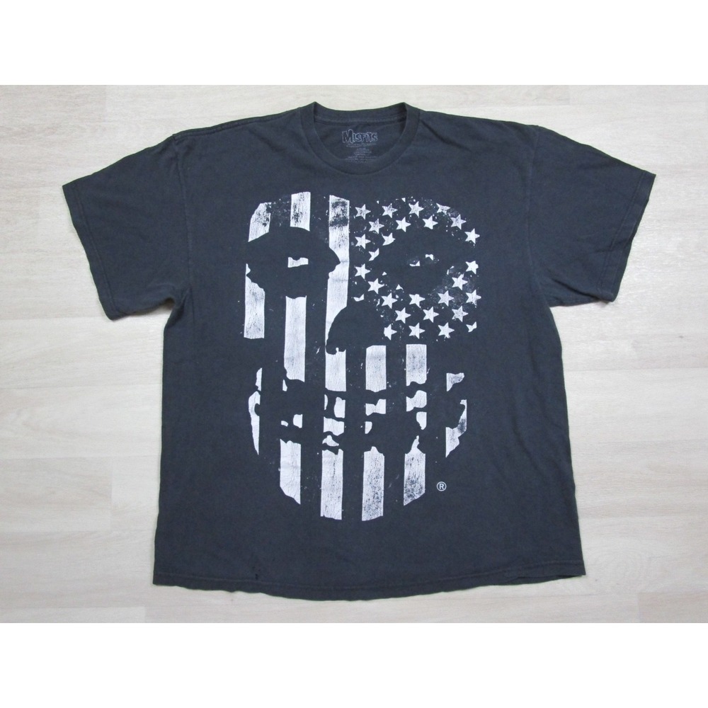Misfits T Shirt Men's (XL) B&W American Flag Fiend Skull Punk Rock 2013